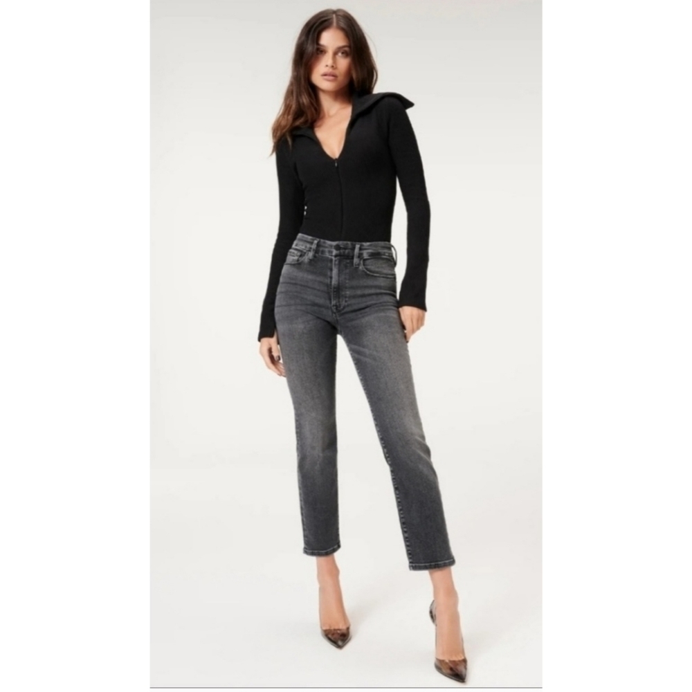 Good American Good Classic High-Rise Jeans Black Wash 14 - Picture 3 of 12
